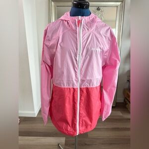 Columbia Pink Color Block Center Ridge Lightweight Windbreaker Jacket